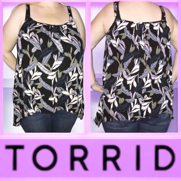 Torrid Feather Plus Size‎ Tank Womens Summer Blouse Size 3 XXXL - Picture 1 of 7